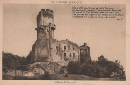 Delcampe - France Volvic Château De Tournoël Forteresse En Ruines Poésie Unposted #SCD207 - Volvic
