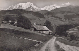 Delcampe - France Megeve Vue Mont Blanc Alpes Fermes Real Photo Unposted #SCE005 - Megève