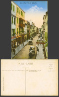 Delcampe - Gibraltar Old Colour Postcard Main Street Scene (North) Tobacconist, Horse Carts - Gibraltar