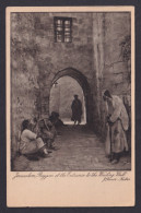 Delcampe - Vintage Postcard Israel Jerusalem Beggars Entrance To Wailing Wall Benor-Kalter - Israel