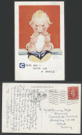 Delcampe - MABEL LUCIE ATTWELL 1938 Old Postcard Come On - Give Us A Smile Little Girl 3528 - Non Classés