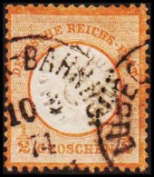 Delcampe - 1874. DEUTSCHE REICHS-POST. Grossem Brustschild. ½ GROSCHEN LÜBECK-BAHNHOF 10 8 74. (Michel 18) - JF192628 - Used Stamps
