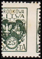 Delcampe - 1921. 25 F. Part Of Two Stamps.  (Michel 20A) - JF192667 - Litauen