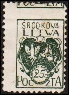 Delcampe - 1921. 25 F. Part Of Two Stamps.  (Michel 20A) - JF192668 - Litauen