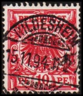 Delcampe - 1894. 10 PF REICHSPOST LUX HILDESHEIM 15.11.94. (Michel 47) - JF192684 - Used Stamps