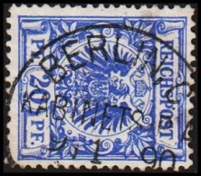 Delcampe - 1890. 20 PF REICHSPOST  BERLIN KABINETS 9 1 90. (Michel 48) - JF192687 - Used Stamps