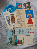 Delcampe - (!) Russia Intourist SOVIET UNION VINTAGE TRAVEL BROCHURE GUIDE HOTEL;STICKER;POSTCARDS - Dépliants Turistici