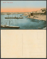 Delcampe - Malta Old Postcard FORT LASCARIS Red Cross Steamer Berger Wilhelm, Ships Harbour - Non Classés