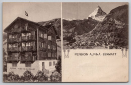 Delcampe - Pension Alpina Zermatt Carte Postale Postcard - Zermatt