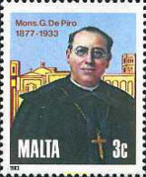 Delcampe - 164144 MNH MALTA 1983 50 ANIVERSARIO DE LA MUERTE DE MONSEÑOR GIUSEPPE DE PIRO (1877-1933) - Malta