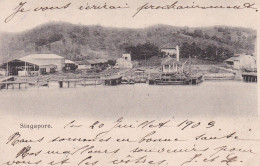 Delcampe - PULAU BUKOM WHARF Postcard Precurseur Singapour Pc Used 1903 Singapore Asie - Singapur