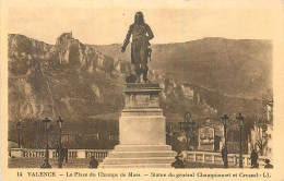 Delcampe - CPA Valence La Place Du Champs De Mars Statue Du General Championnet Et Crussol - Valence