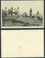 Delcampe - Ceylon Old Real Photo Card Native Fishermen Pulling Fishing Nets Katamaran Beach - Sri Lanka (Ceylon)