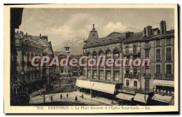 Delcampe - CPA Grenoble La Place Grenette Et I'Eglise Saint Louis - Grenoble