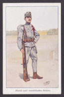 Delcampe - Hungary, Vintage Postcard, National Guard In Summer Marching Uniform In 1914 - Regimente