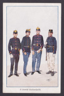 Delcampe - Hungary, Vintage Postcard, The National Guard Officers - Regimente