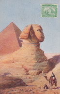 Delcampe - CPA ÉGYPTE - Le Sphinx Et La Pyramide De Khéops - Timbre D'époque - Signée Vullo - Gizeh