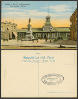 Delcampe - Peru Old Postcard Lima Callao Railway Station Plaza Y Monumento San Martin - Non Classés