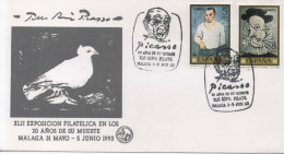 Delcampe - MALAGA PICASSO  PERFORADO PERFIN PALOMA PIDGEON - Picasso