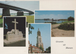 Delcampe - Nederland Rhenen Collage Cunerakerk Brug Monument Rivier Real Photo #SCF085 - Rhenen