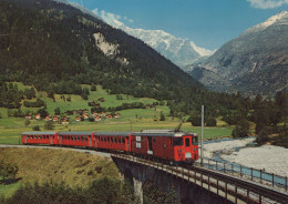 Delcampe - Schweiz Fiesch Wallis Furka Oberalp Bahn Zug Fieschertal Wannenhorn #SCF017 - Fiesch