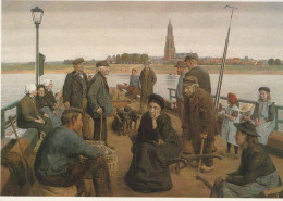 Delcampe - Nederland Rhenen Het Pontveer Schilderij C 1908 Mensen Unposted #SCE975 - Rhenen
