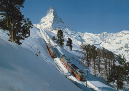 Delcampe - Schweiz Zermatt Wallis Matterhorn Gornergratbahn Winterlandschaft Züge #SCE793 - Zermatt