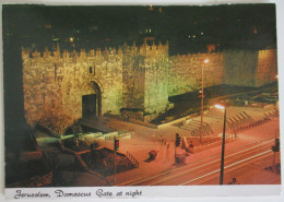 Delcampe - ISRAEL JERUSALEM OLD CITY  DAMASCUS DAMAS NABLUS GATE BY NIGHT POSTCARD CARTOLINA ANSICHTSKARTE CARTE POSTALE POSTKARTE - Israel