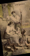Delcampe - Fantaisie Couple - La Vie Heureuse - Chien - Poule - Enfant - CPA - Paare
