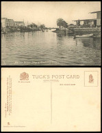Delcampe - IRAQ Old Tuck's Postcard BASRA Marine Repair Shop & Customs Native Boats & River - Irak