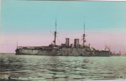 Delcampe - # NAVI: R.N.  "REGINA MARGHERITA" - Colorata In Lastra - Manoeuvres