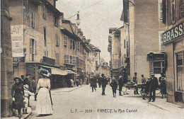 Delcampe - DEPT 74 ANNECY LA RUE CARNOT   TRÈS  BELLE ANIMATION 9X14 REIMPRESSION DE CARTES ANCIENNES - Annecy