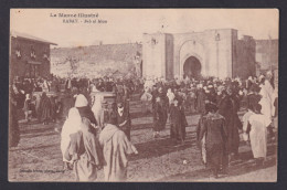 Delcampe - Vintage Postcard Morocco Rabat Bab El Alou Gate City Wall People Scene 1916 - Rabat
