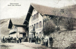 Delcampe - DEPT 74 CHEVENOZ HOTEL JULES MICHAUD  TRÈS  BELLE ANIMATION 9X14 REIMPRESSION DE CARTES ANCIENNES - Chevenoz