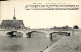Delcampe - CPA Sens Le Nouveau Pont Pris De La Rive Droite En Amont - Sens
