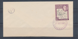 Delcampe - 1946 Falkland Island Dependencies - S.G. G8c - 1 Scellino Black And Purple - Variety South Poke - Su Busta 6-10-1947 - Andere & Zonder Classificatie