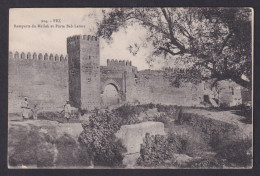 Delcampe - Vintage Postcard Morocco Fes City Walls Mellah Jewish Quarter Bab Lamer Gate - Fez