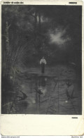 Delcampe - ROMANIA 1922 MIHAI EMINESCU - LA MIJLOC DE CODRU DES, WOMAN IN FOREST, LAKE - Rumänien