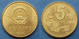 Delcampe - CHINA - 5 Jiao 1994 "Prunus Mume Blossom" KM# 336 Peoples Republic (1949) - Edelweiss Coins - Chine