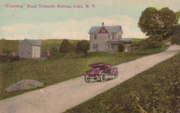 Delcampe - USA Kenoza Lake Coasting Road Old Car Rural Landscape Unposted #SCF509 - Other & Unclassified