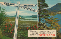 Delcampe - United Kingdom Glasgow Highlands Lowlands Road To Isles Sign #SCF477 - Lanarkshire / Glasgow