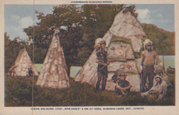 Delcampe - Canada Muskoka Indigenous People Chief War Eagle Wigwams Unposted #SCF455 - Muskoka