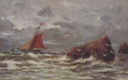 Delcampe - Nederland Assen Schilderij Zeilschip Ruige Zee Bij Rotsen Unposted #SCF417 - Assen