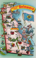 Delcampe - USA Delaware State Pictorial Map Cities Industries Landmarks Unposted #SCF407 - Dover