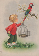 Delcampe - Deutschland Illustration Kind Mit Papagei Und Vogelkäfig Unposted #SCF321 - Höllental