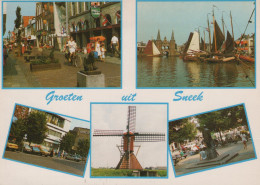 Delcampe - Nederland Sneek Historische Waterpoort Grachtenboten Windmolen Verstuurd #SCF164 - Sneek