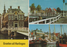 Delcampe - Nederland Harlingen Historische Grachtenhuizen Bruggen En Zeilboten #SCF142 - Harlingen