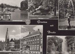 Delcampe - Nederland Breda Stadsgezichten Monument Gracht Kerk Stadhuis Verzonden #SCF111 - Breda
