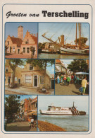 Delcampe - Nederland Terschelling Veerboot Koegelwieck Zeilschepen Haven En #SCF967 - Terschelling