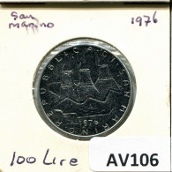 Delcampe - 100 LIRE 1976 SAINT-MARIN SAN MARINO Pièce #AV106 - Saint-Marin